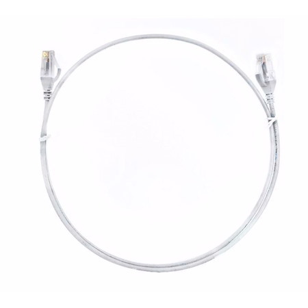 8Ware Cat6 Ultra Thin Slim Cable 0.50M / 50CM - White Color Premium RJ45 Ethernet Network Lan Utp Patch Cord 26Awg For Data Only, Not PoE