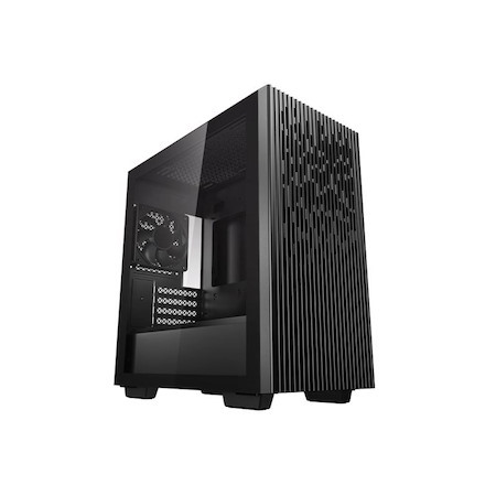 Deepcool Matrexx 40 Mini-ITX / Micro-ATX Case, Tempered Glass Side Panel, Mesh Top And Front, 1X Pre-Installed Fan, Removable Drive Cage, Black