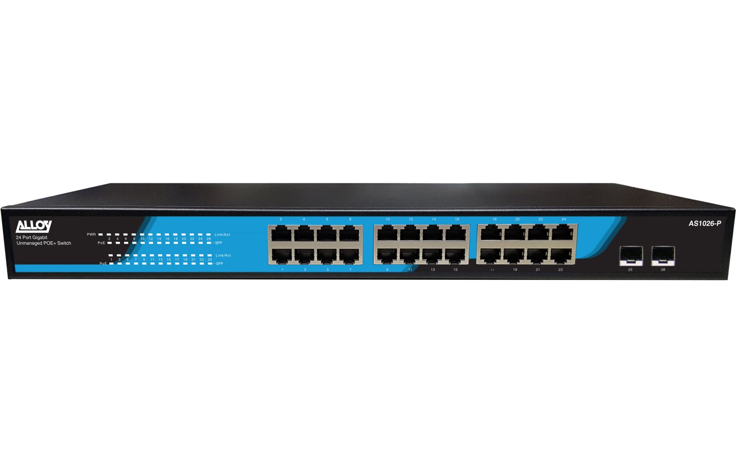 Alloy 24 Port Unmanaged Gigabit 802.3At PoE Switch