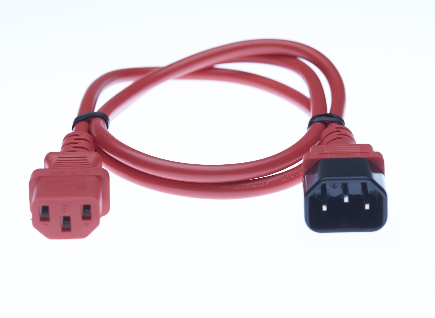 4Cabling Iec C13 To C14 Power Cable Red 1M