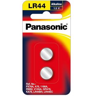 Panasonic LR44 Micro Alkaline Calculator Coin Battery 2 Pack