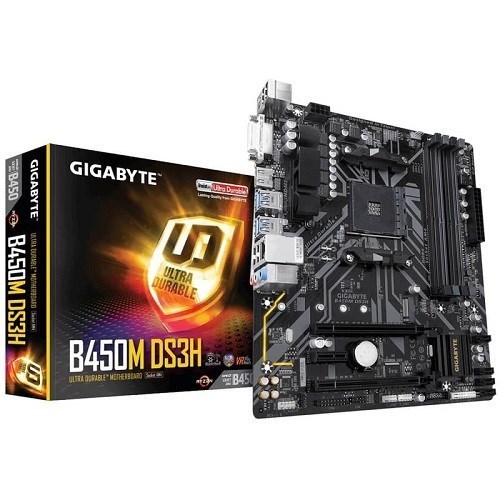 Gigabyte B450M DS3H MB, Am4, 4xDDR4, 4xSATA, 1xM.2, Usb3.1, Wifi-Ac, Uatx, 3YR