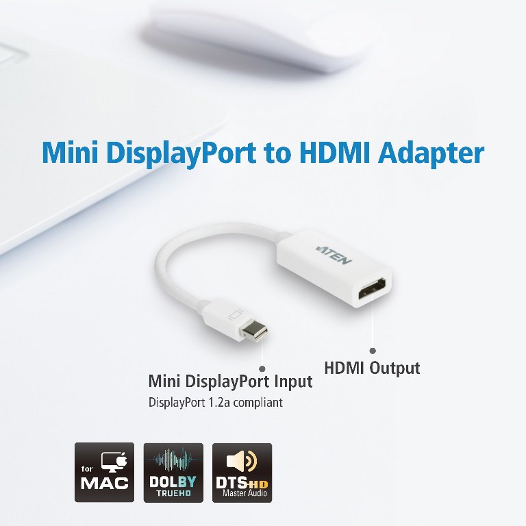 Aten Mini DisplayPort(M) To Hdmi(F) Adapter -Premium Series With Emi Shielding