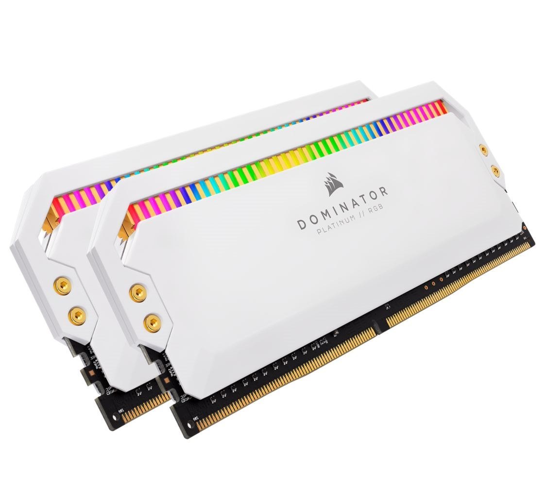 Corsair Dominator Platinum RGB DDR4, 3600MHz 16GB 2x8GB Dimm, Unbuffered, 18-19-19-39, XMP 2.0, White Heatspreader, RGB Led, 1.35V