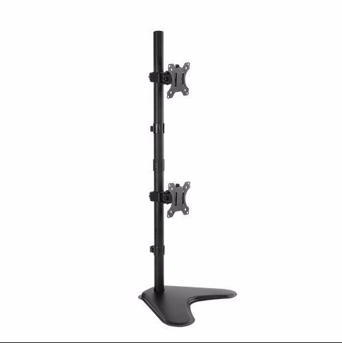 Brateck Dual Screens Economical Double Joint Articulating Steel Monitor Stand Fit Most 13'-32' Monitors Up To 8KG Per Screen Vesa 75X75/100X100