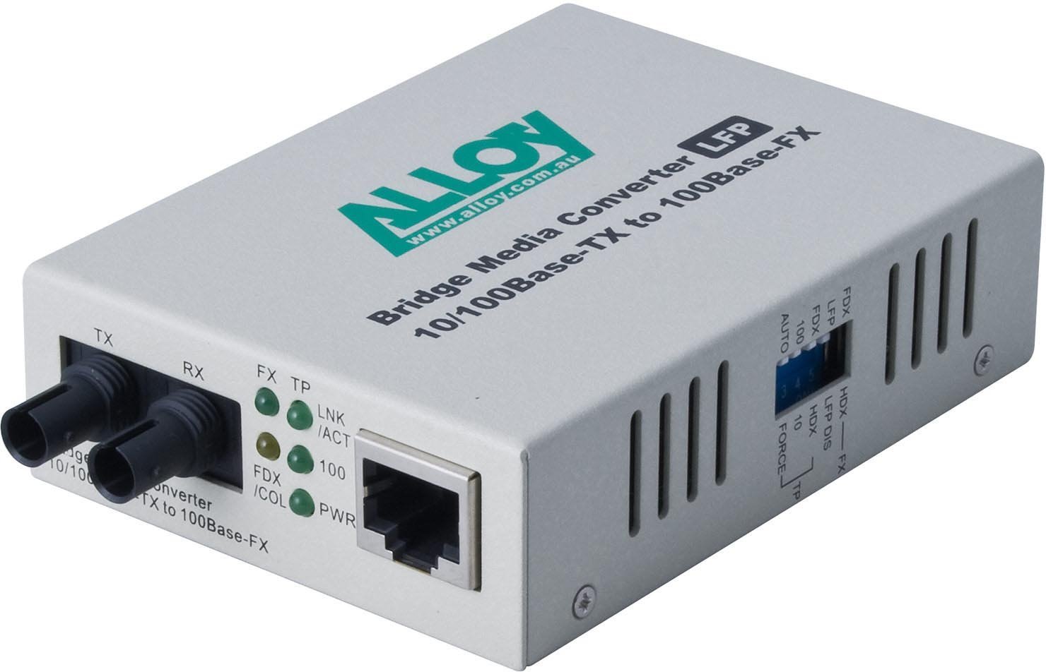 Alloy 10/100Base-TX To 100Base-FX Multimode Fibre (STR) Converter With LFP Via Fef Or FM. 2Km
