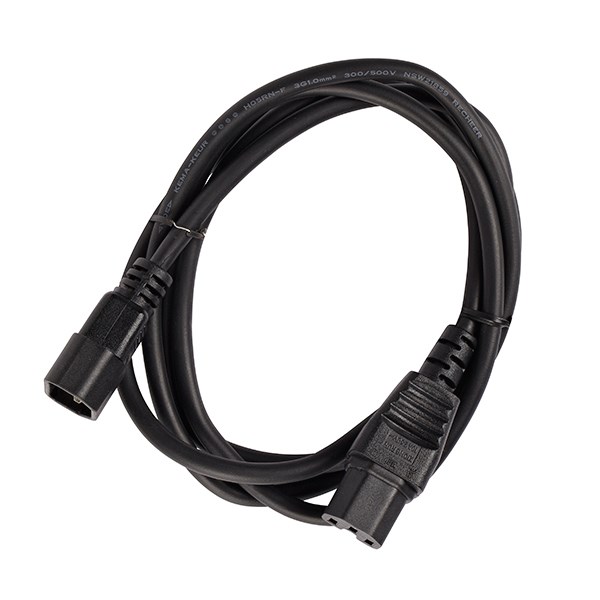 4Cabling Iec C14 To C15 High Temperature Power Cable Black 2M