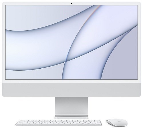 Apple Cto 24 Inch iMac With Retina 4.5K display/Silver/M1 8 Core Cpu/8Gb/256Gb SSD/8 Core GPU/Magic KB W Touch & Numeric/Magic Mouse/