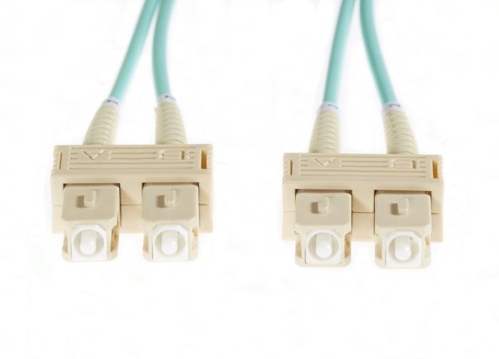 4Cabling 3M SC-SC Om3 Multimode Fibre Optic Duplex Patch Lead : 2MM Oversleeving | Aqua