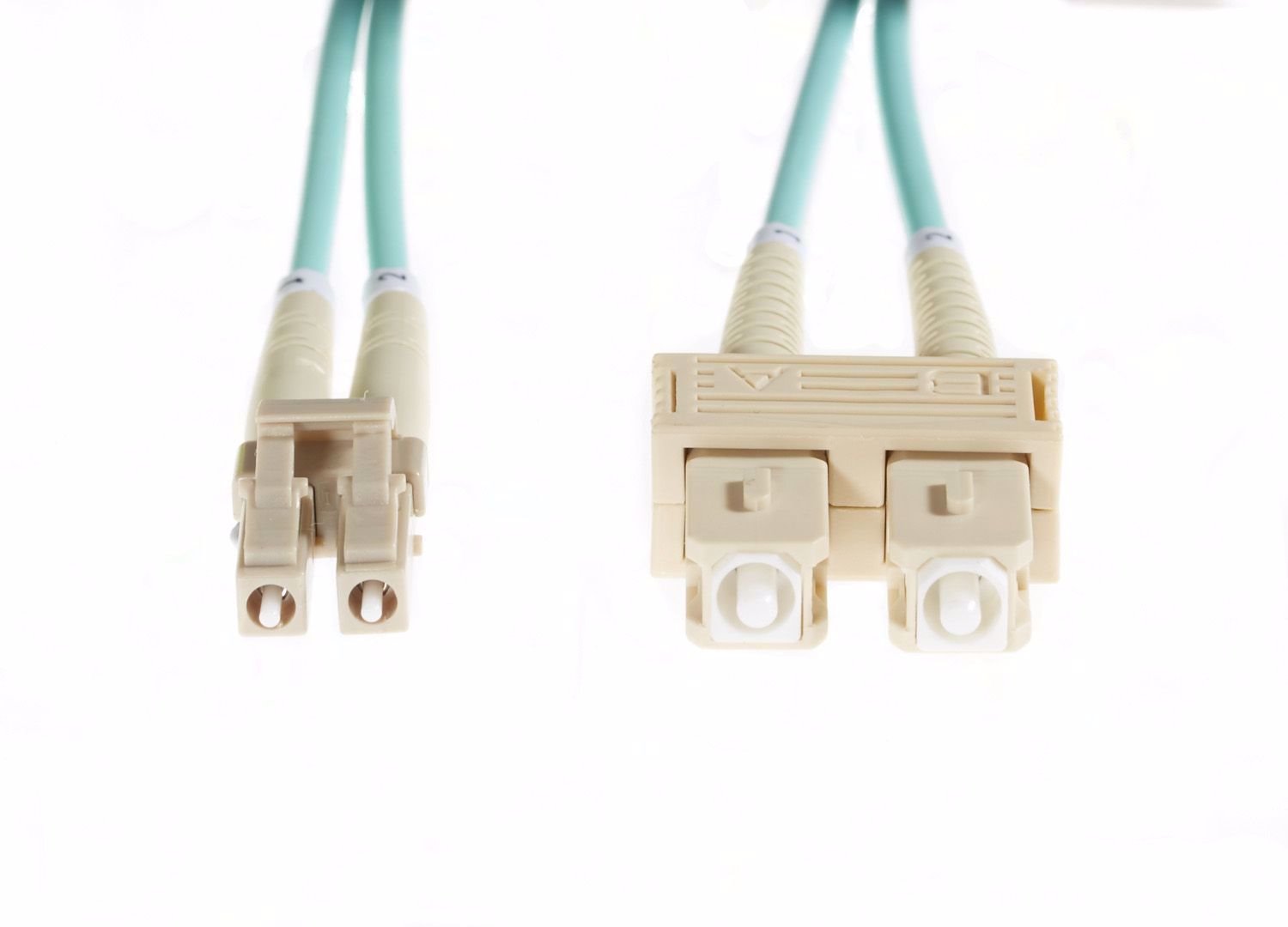 4Cabling 10M LC-SC Om4 Multimode Fibre Optic Duplex Patch Lead: Aqua