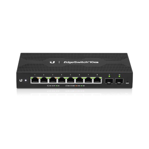 Ubiquiti Edgeswitch 10X - 8-Port Gigabit Switch, 2 SFP Ports- 24V Passive PoE In And Out (All Ports) - 20Gbps Switching Capacity