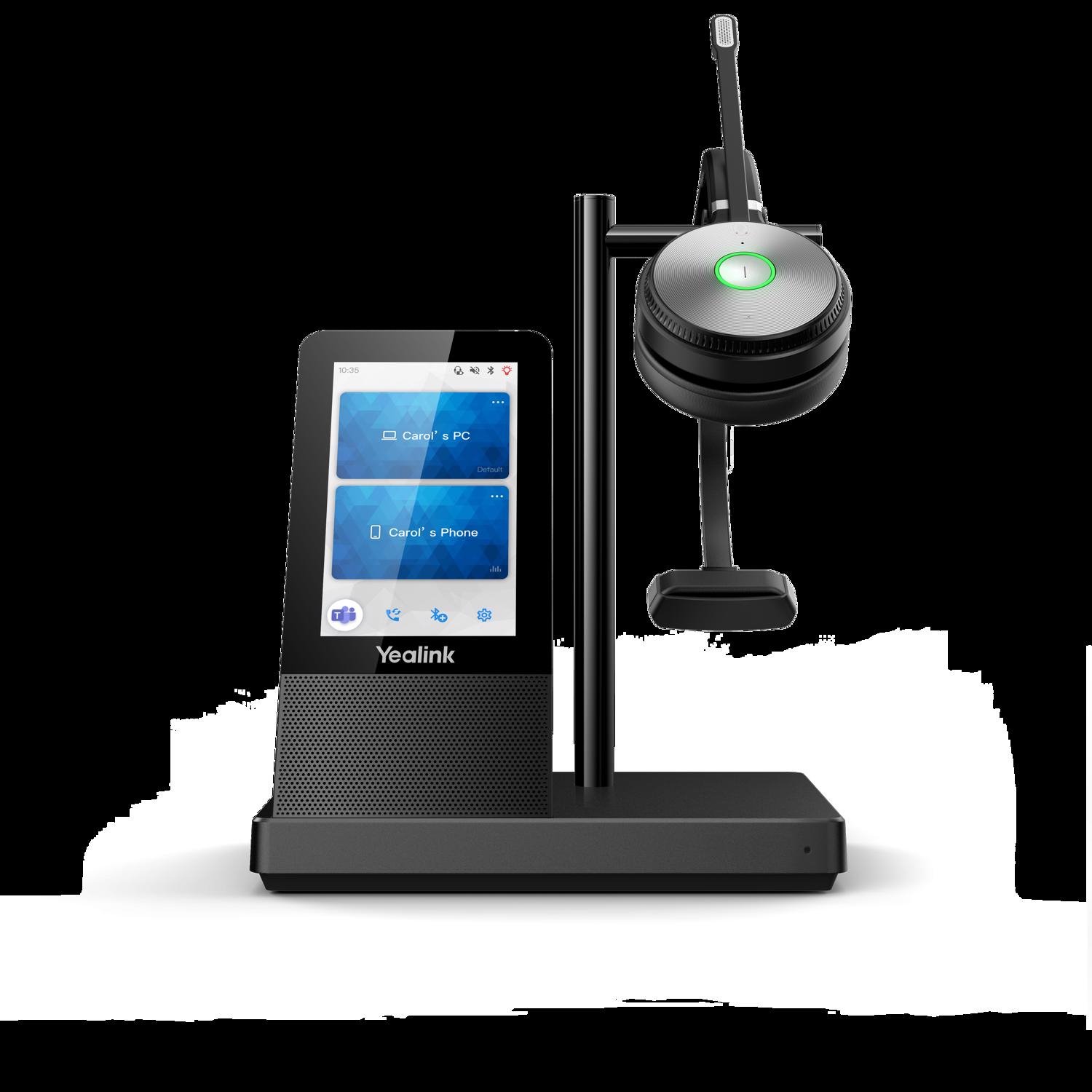 Yealink WH66 Mono Uc Dect Wirelss Headset With Touch Screen, Busylight On Headset, Leather Ear Cushions