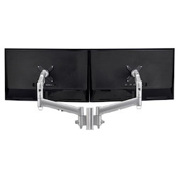 Atdec Awm Dual Monitor Mount Solution On A 135MM Post - Grommet Clamp - Silver