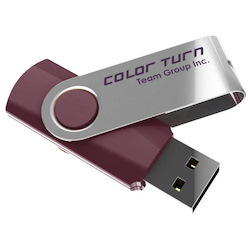 Team Group Usb Drive 4GB, Colour Turn, Usb2.0, Purple &Amp; Silver, Rotating, Capless, 15MB/s Read*, 11G, Lifetime Warranty