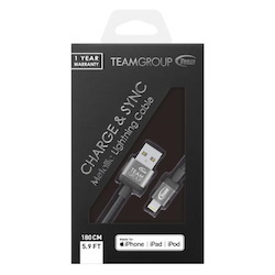 Team Group WC07 MFi Certified Lightning Cable Grey 180CM