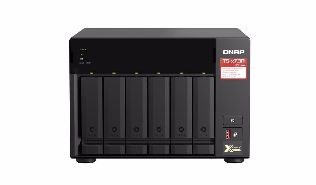 Qnap 6-Bay Nas (No Disk), Amd QC 2.2GHz, 8GB, 2.5GbE(2), M.2(2), TWR, 2YR WTY