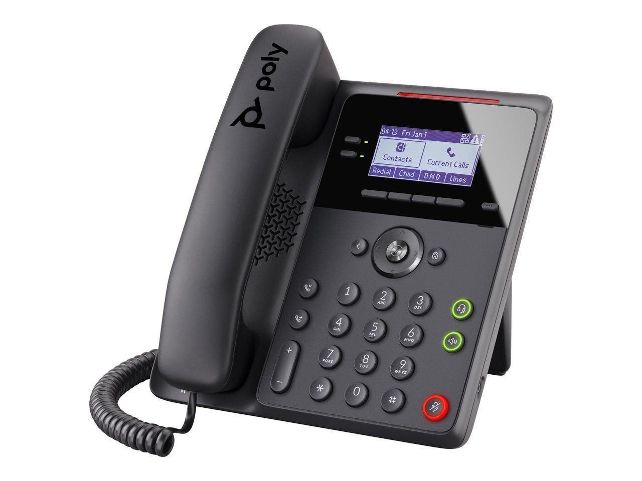 Poly Edge B20 IP Phone - Corded - Corded - Desktop, Wall Mountable - Black