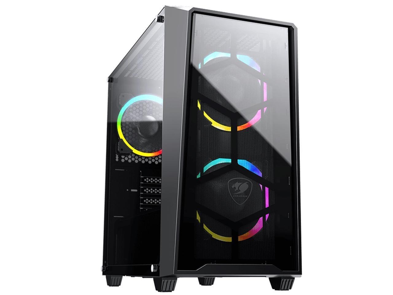 Cougar MG120-G RGB Black Compact RGB Mini Tower Case With Tempered Glass Side Window