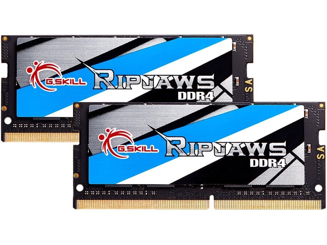 G.Skill Ripjaws Series 64GB (2 X 32GB) 260-Pin DDR4 So-Dimm DDR4 2666 (PC4 21300) Laptop Memory Model F4-2666C18D-64GRS