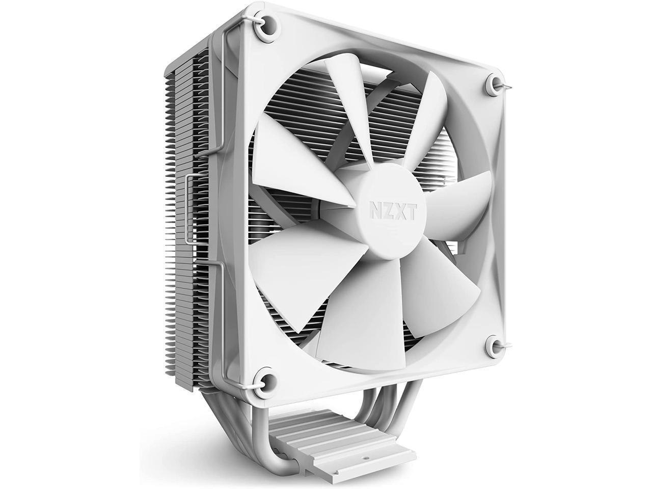 NZXT T120 Cpu Air Cooler - RC-TN120-W1 - Cpu Liquid Cooler - Conductive Copper Pipes - Fluid Dynamic Bearings - Amd And Intel Compatibility - White