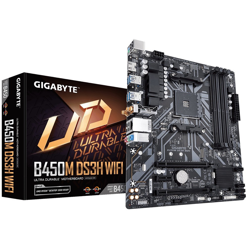 Gigabyte B450M DS3H WIFI PCIe Gen3 x4 M.2, RGB FUSION 2.0, Intel® Dual Band 802.11ac WIFI