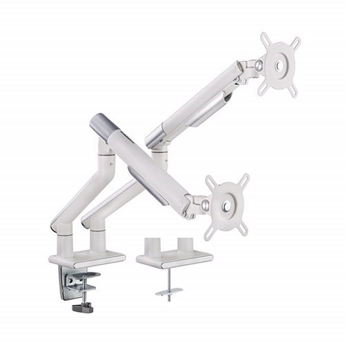 Brateck Dual Monitor Premium Slim Aluminum Spring-Assisted Monitor Arm Fix Most 17'-32' Monitor Up To 9KG Per Screen Vesa 75X75/100X100