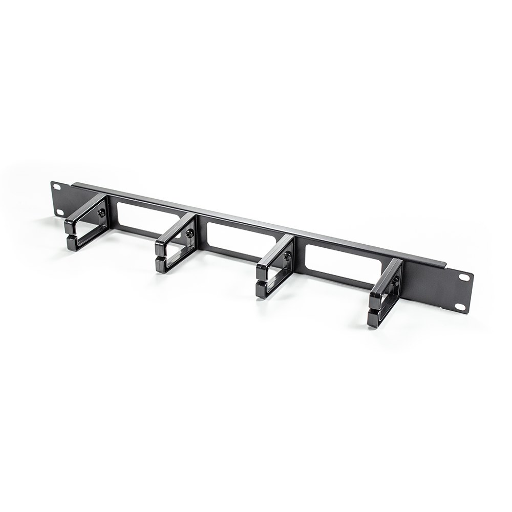 Serveredge 1Ru Horizontal 4 Rings Cable Management Rail - Metal Body Plastic Fingers And Rear Cable Entry Holes