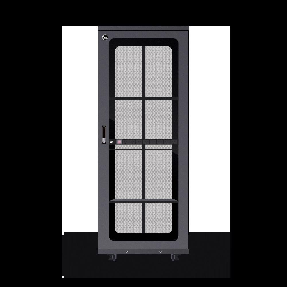 Serveredge 42Ru Fully Assembled Free Standing Server Cabinet - 800W X 800D X 2055H Includes:- Lockable Front Glass Door- Lockable Dual Rear Mesh Doors- Lockable Split Side Panels- 1 X 8 Way Pdu- 1 X 4