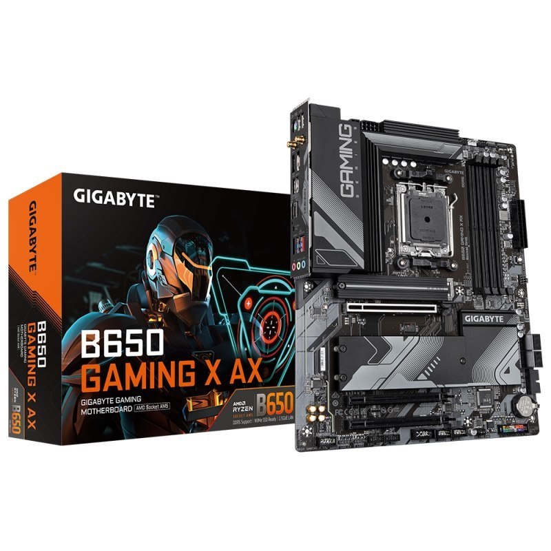 Gigabyte B650 Gaming X Ax MB, Am5, X4 DDR5, 4X Sata, 3X M.2, Usb3.2, Usb-C, Wifi-6E, Atx 3