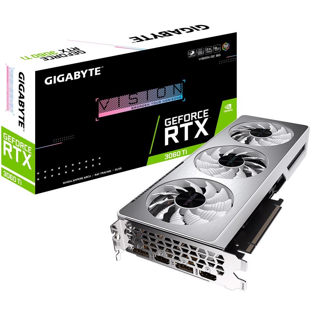 Gigabyte nVidia GeForce Aorus RTX 3060 Ti Vision Rev 2.0 8G Video Card