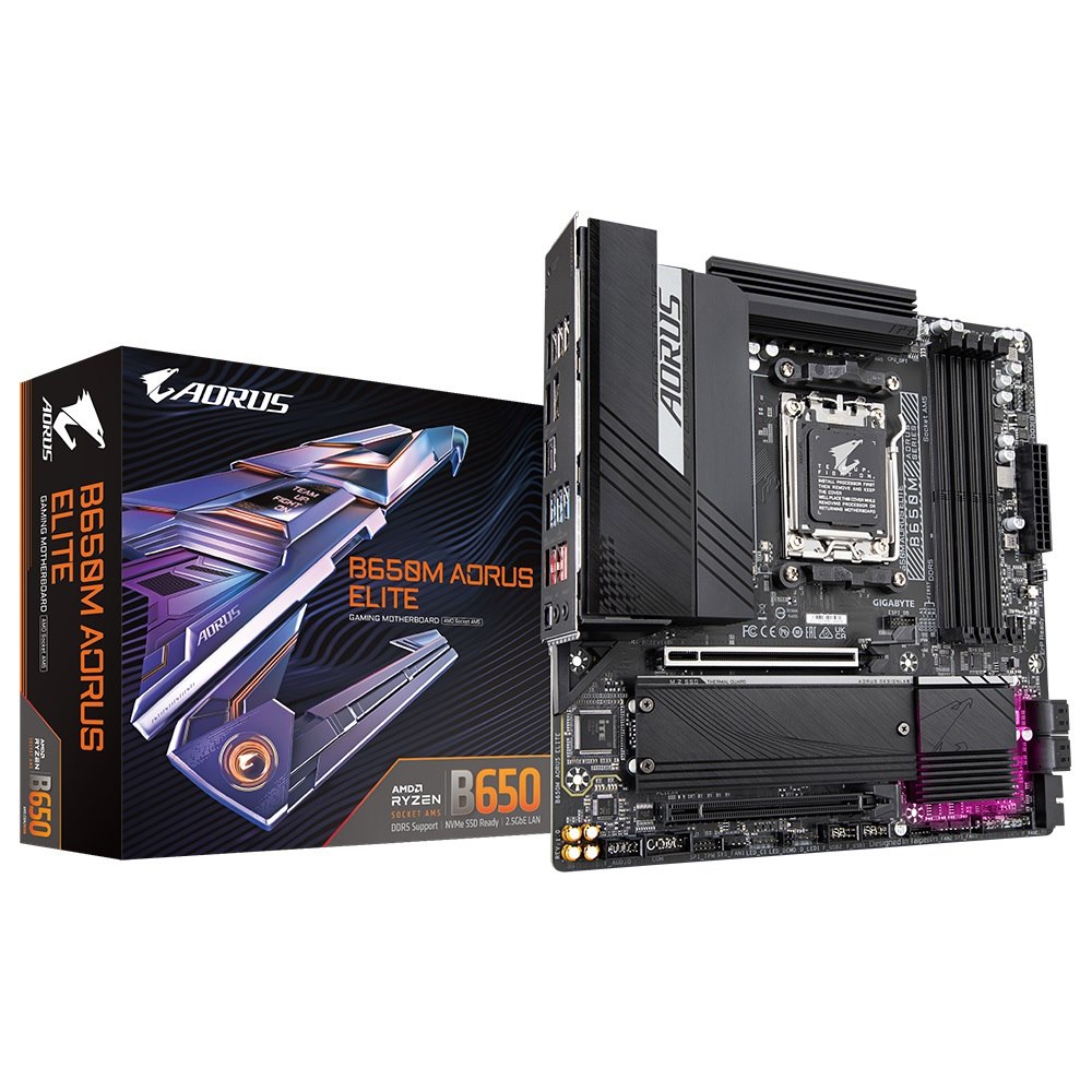 Gigabyte B650M Aorus Elite MB, Am5, X4 DDR5, 4X Sata, 2X M.2, Usb3.2, Usb-C, Uatx, 3YR WTY