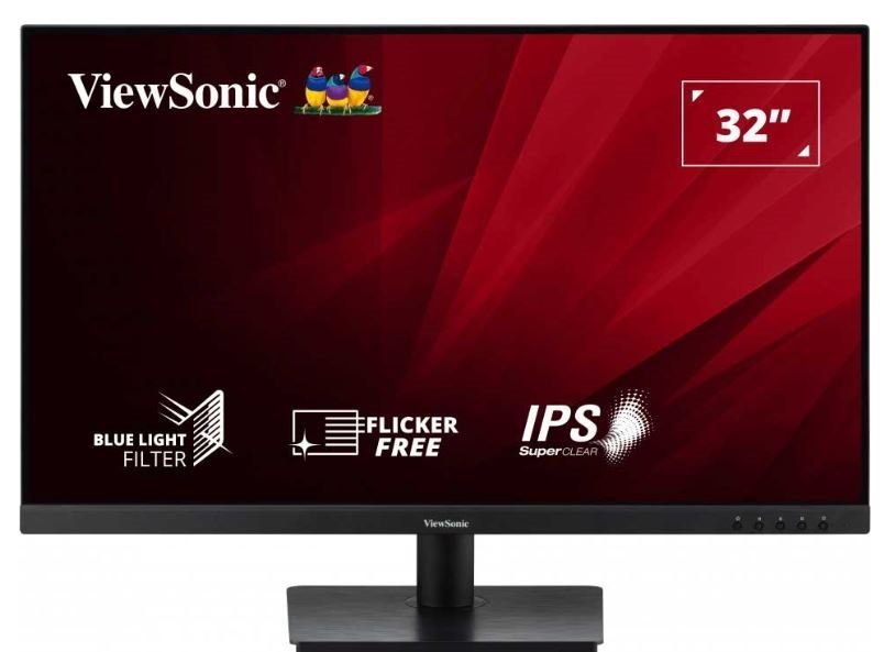 ViewSonic 32' Va3209u-2K 2K QHD, SuperClear Ips, HDR10, Speakers, Hdmi X 2, DP X 1, Vesa 100X100 Borderless, Business And Office LowP Monitor