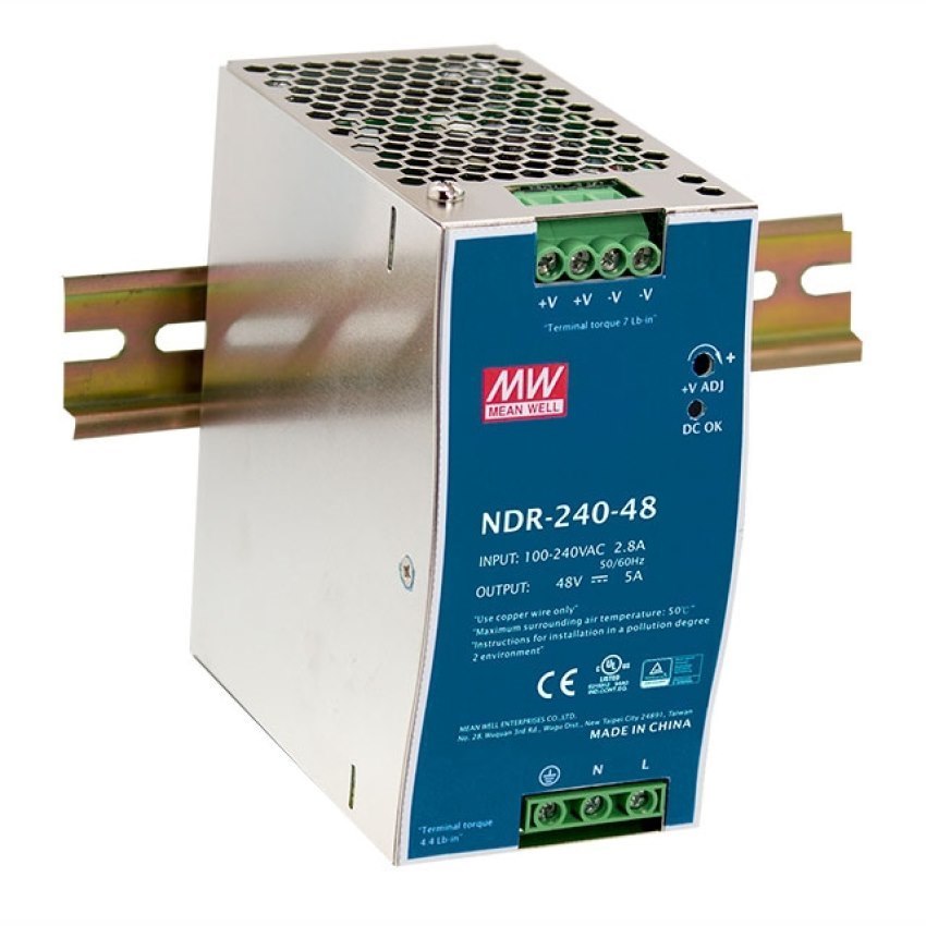 Mean Well | NDR-240-48 | 48V Din Rail Power Supply 5A 240W