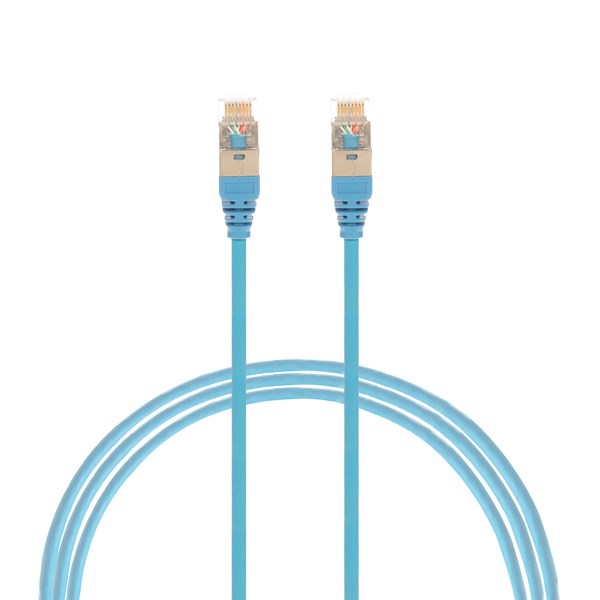 4Cabling 2M Cat 6A RJ45 S/FTP Thin LSZH 30 Awg Network Cable. Blue