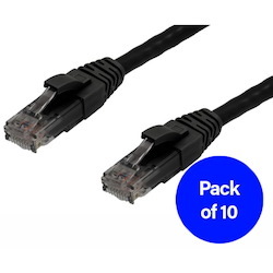 4Cabling 0.5M Cat6 RJ45-RJ45 Pack Of 10 Ethernet Network Cable. Black