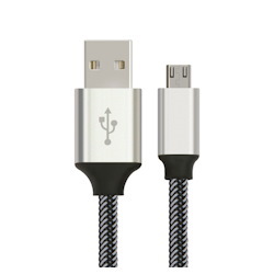 Astrotek Aso Cab Usb-Sync-Microusb-Charge-2M-Silver/Wht