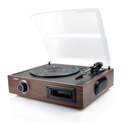 Mbeat® Usb Turntable And Cassette To Digital Recorder - Cassette Player, 33.3/45/78 RPM Vinyls And Cassette Record Player, Usb Recording To PC Mac