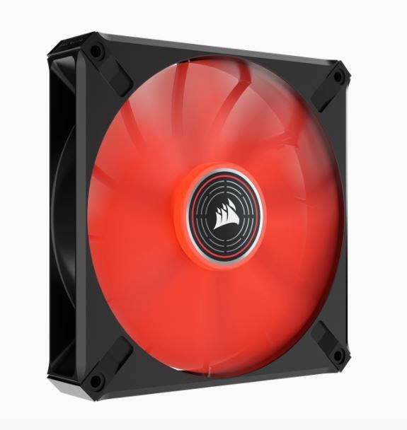 Corsair ML Elite Series, ML140 Led Elite, 140MM Magnetic Levitation Red Led Fan With AirGuide, Single Pack