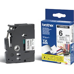 Brother | Tze-211 Laminated Tape 6MM X 8M - Black On White
