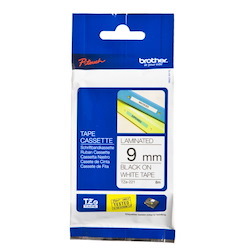 Brother Strong Adhesive TZe Tape - Black On White - 9MM