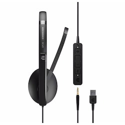 Sennheiser Epos | Sennheiser Adapt 135T Usb Ii On-Ear, Single-Sided usb-A Headset With 3.5 MM Jack And Detachable Usb Cable With In-Line Call Control
