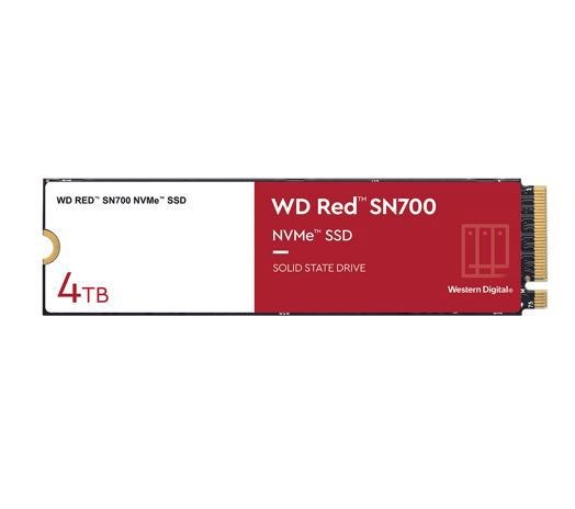 Western Digital WD Red SN700 4TB NVMe Nas SSD 3400MB/s 3100MB/s R/W 5100TBW 550K/520K Iops M.2 Gen3x4 1.75M HRS MTBF 5YRS WTY