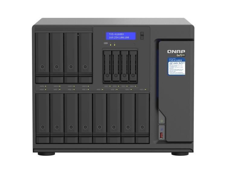 Qnap TVS-h1688X-W1250-32G 16 Bay Nas Intel® Xeon® W-1250 6-Core 3.3 GHz 32GB Ecc DDR4 Hot-Swappable 2xM.2 4x2.5GbE 2 X10gbase-T 3 xPCIe 3xUSB3.2 3YR