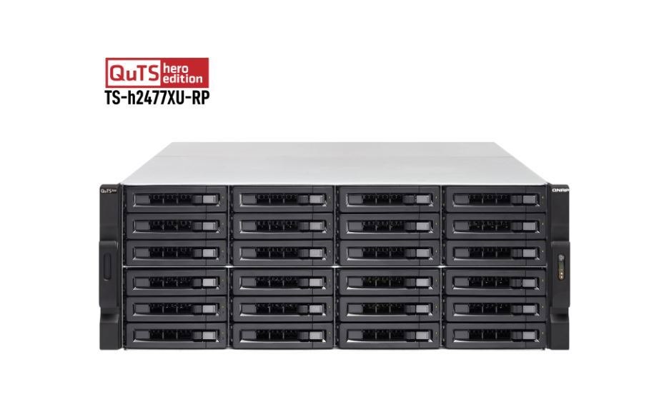 Qnap TS-h2477XU-RP-3700X-32G 24 Bay Nas Amd Ryzen™ 7 3700X 8-Core/16-Thread Processor 32G DDR4 2x10GbE 4xPCIe 4xUSB 3.2 Wol 4U Hot-Swappable 3 YR WTY