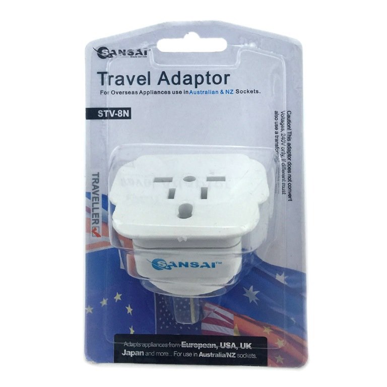 Generic Sansai Travel Adaptor For 240V Equipment From Britain, Usa, Europe, Japan, China, HongKong, Singapore, Korea & Italy, To Use In Australia.