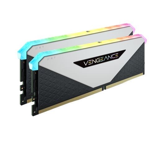 Corsair Vengeance RGB RT 16GB (2x8GB) DDR4 3200MHz C16 16-20-20-38 White Heatspreader Desktop Gaming Memory For Amd