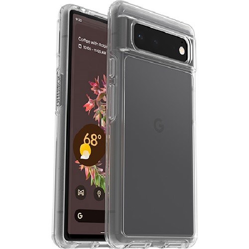 OtterBox Google Pixel 6 Symmetry Series Clear Antimicrobial Case - Clear (77-84034), 3X Military Standard Drop Protection, Durable Protection