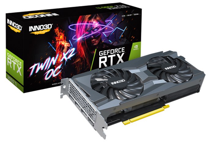 Inno3d nVidia GeForce RTX 3060 Gpu Twin X2 12GB Video Card (LHR), PCI-e 4.0, 1777 MHz Boost Clock, 3X DisplayPort 1.4A. 1X Hdmi 2.1