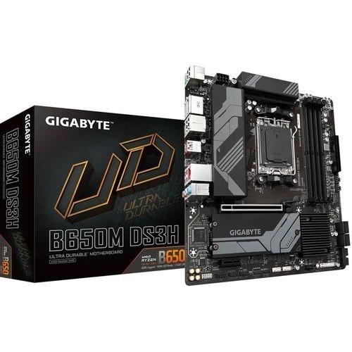 Gigabyte B650M DS3H MB, Am5, X4 DDR5, 4X Sata, 2X M.2, Usb3.2, Uatx, 3YR