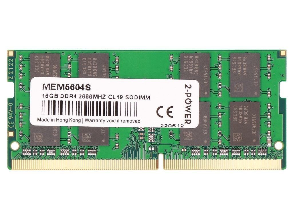 2-Power Mem5604s Memory Module 16 GB 1 X 16 GB DDR4 2666 MHz (16GB DDR4 2666MHz CL19 SoDIMM)